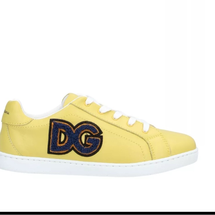 Dolce & Gabbana Yellow And White Sneakers With Dg Logo